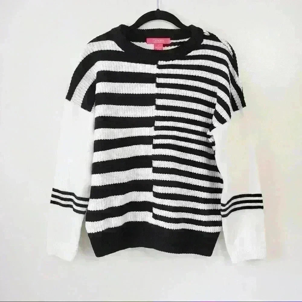 Catherine Malandrino Striped Crew Neck Sweater